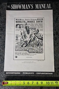 Libro de prensa de la película original The Monolith Monsters ¡RARO! ¡De colección! - Imagen 1 de 4