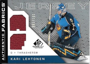 07/08 SP Game Used Authentic Fabrics Rainbow Kari Lehtonen Dual Jersey #065/100