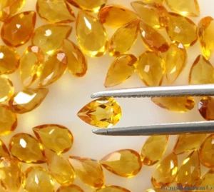 Natürliche Citrin Birne facettiert 5x3mm, 6x4mm und 7x5mm lose Edelsteine AAA Qualität - Bild 1 von 7