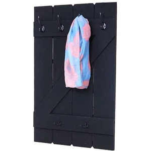 Wandgarderobe HWC-D13, Garderobenpaneel, dunkelgrau shabby, 6 Haken 91x60cm - Bild 1 von 4