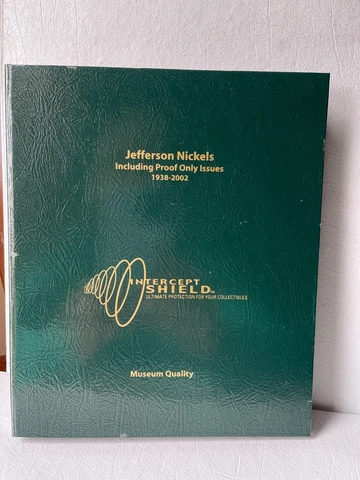 Jefferson Nickels Including Proof Issues 1938-2002 Complete Set Intercept Shield Cover