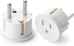 European Travel Plug Adapter Type E/F US to Europe US to EU Plug for Type C E F  - Picture 1 of 14