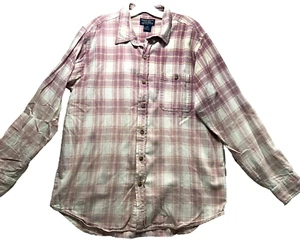 MOOSE CREEK Flannel Shirt Mens Plaid Pink Ombre Button Down Size xxLT - Picture 1 of 8