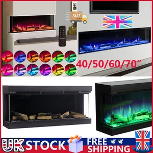 Electric Fireplace Panoramic Media Fire 60/70/80in Standing Insert LED Fireplace - Picture 1 of 57