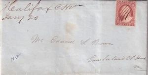 1852 Halifax Court House Virginia m/s on 1pg letter to Edward Brown, Cumberland - Picture 1 of 3