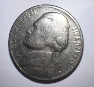 ERROR 1971 JEFFERSON NICKEL DOUBLE HAIRLINE OUTLINE - Image 1 of 4