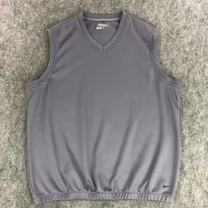 Nike Golf Mens Vest XL Gray Dri-Fit Tour Performance Sleeveless V-Neck Polyester - Picture 1 of 11