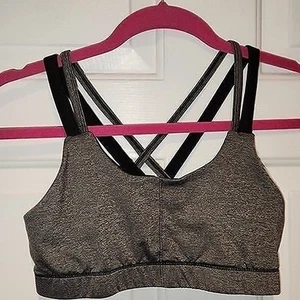 Sport-BH Damen Gr. S grau schwarz leicht gefüttert Racerback von Champion - Bild 1 von 3