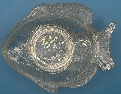 Прозрачное стекло 8 дюймов рыбы в форме коктейль вечеринки тарелки 4шт суши закуски морепродукты - Изображение 1 из 4