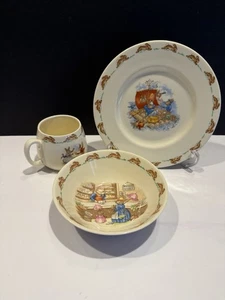 Royal Doulton BUNNYKINS 3 Piece Set Bowl, Plate, Cup Bone China Vintage With Box - Picture 1 of 14
