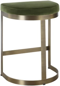 Uttermost 23869 Ivanna 18"W Metal and Polyester Accent Stool - Brushed Brass / - Picture 1 of 5