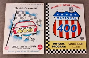 1st & 2nd Annual National 400 NASCAR Official Race Program Charlotte 1960 & 1961 - Picture 1 of 19