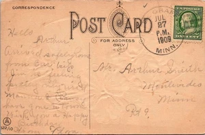 GOLDPATH: US POSTCARD 1909 DE GRAFF,MN.HAPPY RETURNS CV788_P08 - Picture 1 of 2