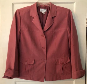 Pendleton, Women's Blazer/ Jacket, 14 Petite, Pink, Silk & Linen Blend, Vintage - Picture 1 of 9