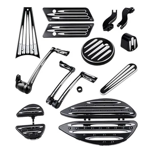 Black Floorboard Footpeg Brake Shift Kit for Harley Touring FLHT FLHX FLTR 09-13 - Bild 1 von 11
