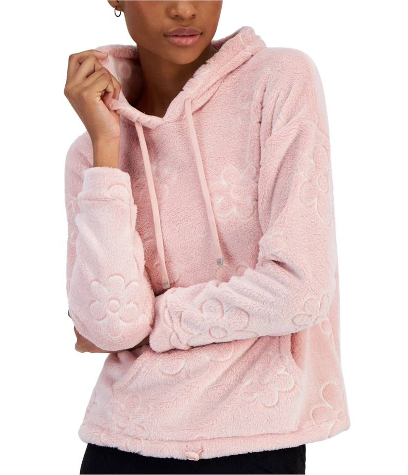 PLANET HEART Womens Embossed Plush Hoodie Sweatshirt - Image 1 of 1