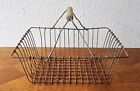 Nice Rectangular Wire Harvest Basket with Wooden Handle - Shabby Chic circa 1930 - 1