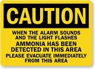 Alarm Sounds Amonia Detected Aluminum Weatherproof 12&quot; x 18&quot; Sign p00322