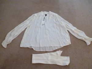 NEU MIT ETIKETT ME + EM CREME SEIDENMISCHUNG DEVOREE PUSSYBOW BLUSE, 14. - Bild 1 von 10