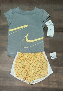 Nuovo! Completo maglietta e pantaloncino bambina Nike Just Do It logo taglia 6X - Foto 1 di 3
