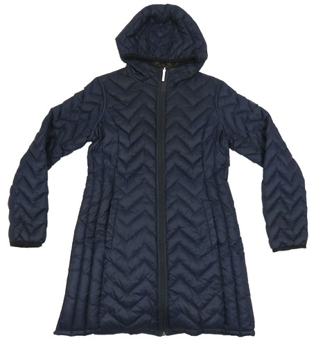 Giacca cappotto lungo Michael Kors reversibile trapuntata con cappuccio e cerniera intera S