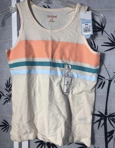 Camiseta sin mangas Cat & Jack a rayas crema niños mediana (8) nueva con etiquetas ENVÍO GRATUITO - Imagen 1 de 3