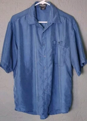 Montage Pour Homme 100% Silk Mens Short Sleeve Shirt Sz Large - Image 1 of 4