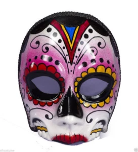 Day Of The Dead Mask Colorful Festive 1/2 Face Mask W/ Eyeglass Arms - Picture 1 of 1