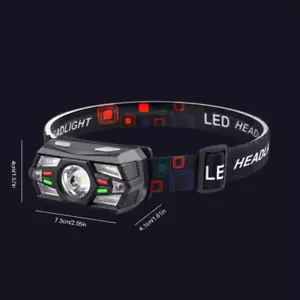 Rechargeable LED Headlamp with Motion Sensor and Digital Display for Outdoor Use - Picture 1 of 14