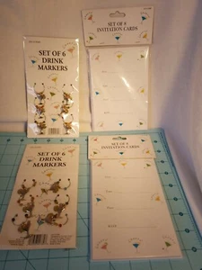 Four Star Group: 16 "Cheers" Party Invitations & 12 Metal Drink Markers - NEW  - Picture 1 of 12