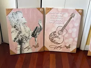 dolly parton canvas picture set of 2 pink muscical icon 18X24in DG Viral - Picture 1 of 6