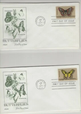 USA 1977 (4) DIFFERENT FIRST DAY COVERS BUTTERFLY ISSUE + CACHET - Image 1 of 2
