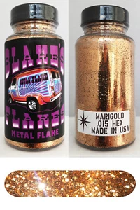 Blakes Metal Flake .015 Marigold light orange Hot Rod custom automotive 2oz jar - Picture 1 of 1