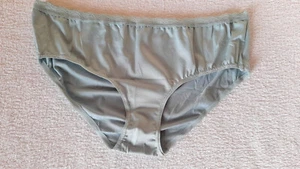 Pea Green Silky Knickers Buttery Soft Liquid Satin Panties UK 16 XL - US 9 - Picture 1 of 6