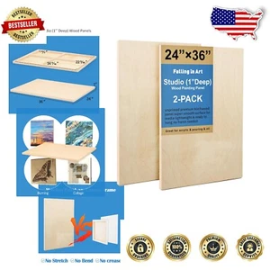 24"x36" Wooden Canvas Kit - Durable Birch Panels for Acrylic and Oil Painting - Picture 1 of 8