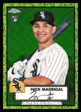 2021 Topps Chrome Platinum Nick Madrigal  RC Green Yellow 70th #'d /99 20 Sox