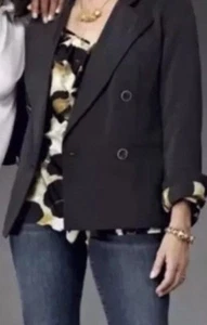 CAbi #987 Luxe Tux Black Lined Button Blazer Work Career Casual jacket SZ  6 NEW - Picture 1 of 8