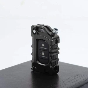 Black Key Fob Case Cover Key Protection Shell for 18+ Jeep Wrangler JL Aluminum - Picture 1 of 7