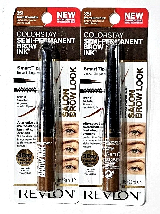 2 Revlon Colorstay 351 Warm Brown Ink Semi Permanent Brow Ink - Image 1 of 1