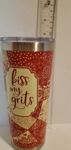 "Kiss my Grits" Edelstahl Reisebecher. Kalt oder warm. Refresh von Pure - Bild 1 von 5