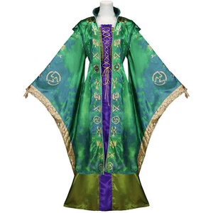 Hocus Pocus 2 Winifred Sanderson Cosplay Costume Halloween Outfit Dress Cloak - Picture 1 of 16