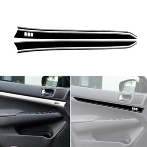 Cubierta de panel de puerta delantera interior negro piano 6 piezas para Infiniti G37 2010-2013 - Imagen 1 de 11