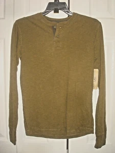 Camisa para hombre Henley Olive Roebuck & Co talla pequeña nueva con etiquetas - Imagen 1 de 2
