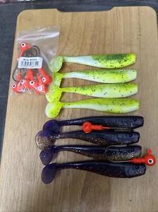 King Shads 8×11cm 8× Jigköpfe 6,0 15gr.  neu top - Bild 1 von 3