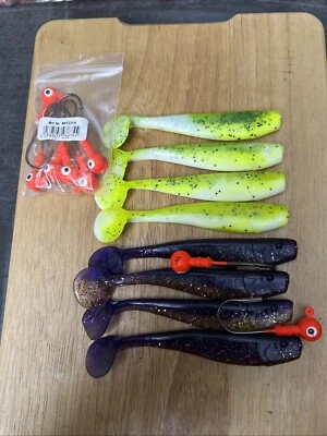 King Shads 8×11cm 8× Jigköpfe 6,0 15gr.  neu top - Bild 1 von 3