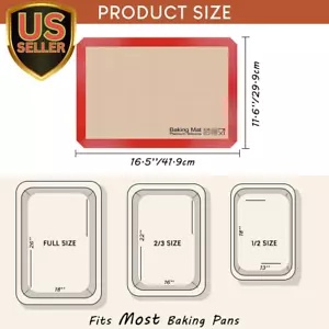 Silicone Baking Mat, Food Safe Silicone Baking Sheet, Heat Proof 480℉ Cookin... - Picture 1 of 9