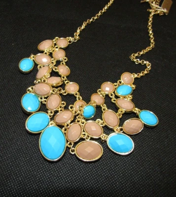 NUEVO CON ETIQUETAS AMRITA SINGH Hampton Cleopatra Collar Gargantilla Reversible Collar Azul Marrón Foto 1 de 3