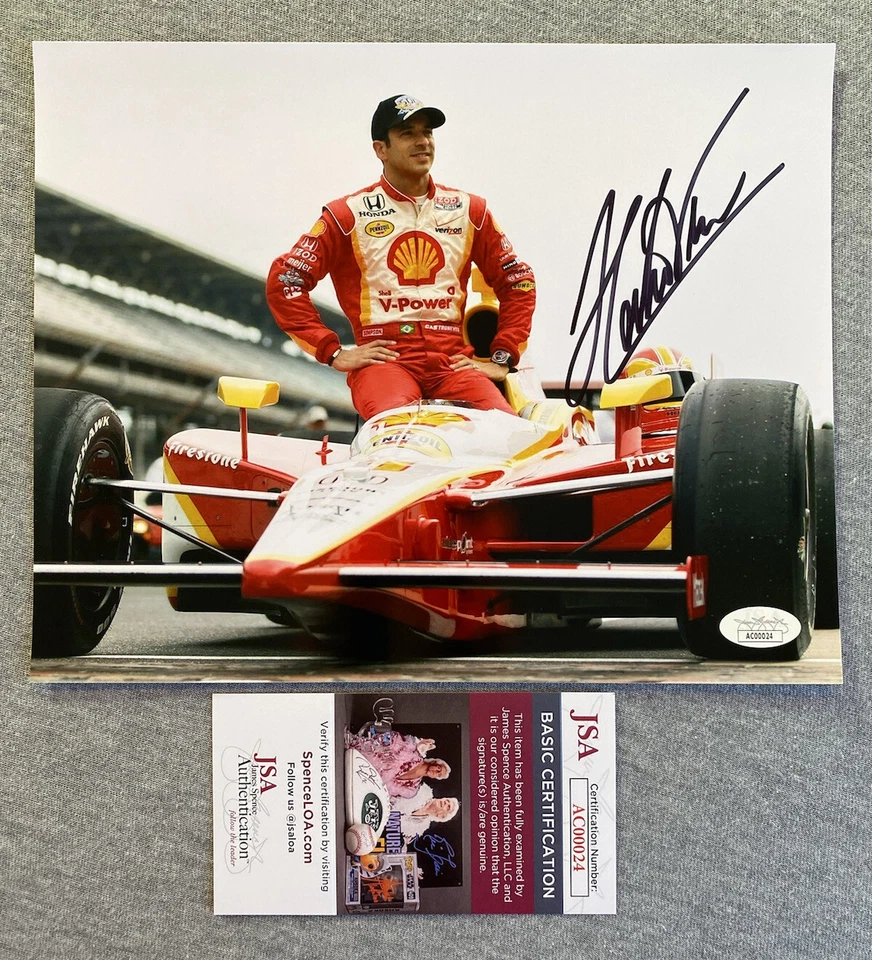 2013 INDIANAPOLIS 500- HELIO CASTRONEVES SIGNED 8x10 PORTRAIT PHOTO JSA AC00024 - Image 1 of 1