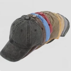 Vintage Washed Cotton Baseball Cap Parent Kids Sun Hats Summer Snapback Hat - Picture 1 of 24