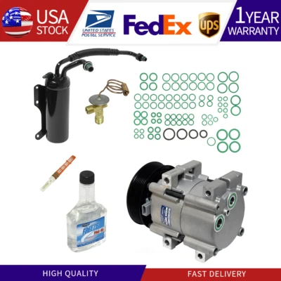 A/C Compressor, Drier, Seal, Tube & Oil Kit Fits Ford E-350 Econoline Club Wagon - Image 1 of 4